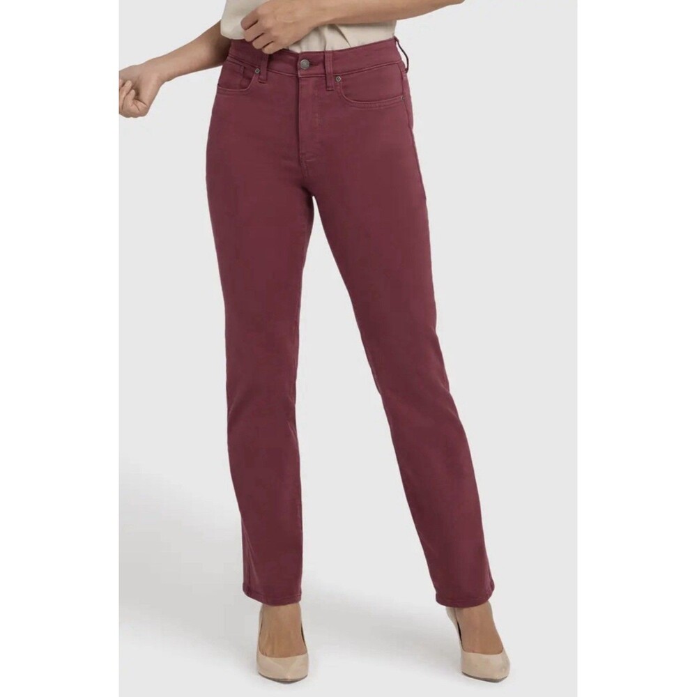 Not Your Daughter’s Jeans NYDJ Size 12 Maroon Straight Leg Lift Tuck Stretch